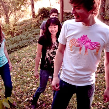 Satisfactory Design & Printing - Rainbow zebra screenprint on 100% cotton white crewneck. - Screen Printing Near Me - Athens, Georgia