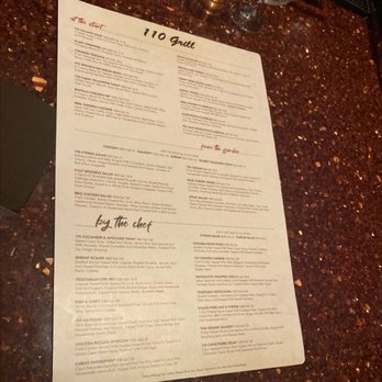 110 Grill - Menu - New American Near Me - Manchester, New Hampshire