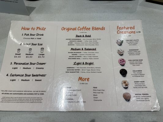 Menu photo 8 Philz Coffee Emeryville, CA