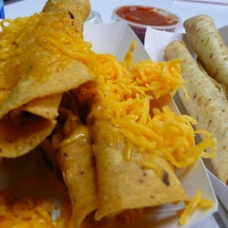 Left - Corn Burritos ($1.68 for 2), Right - Taquitos ($1.68 for 2)