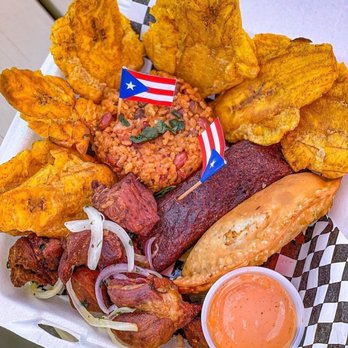 Boriken Puerto Rican Kitchen - Sami's Sampler: Carne Frita, Tostones, Empanadilla, Alcapurria, Arroz Momposteao - Puerto Rican Near Me - Spring, Texas