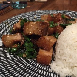 spicy crispy pork and sweet basil with rice spicy crispy pork and sweet basil with rice