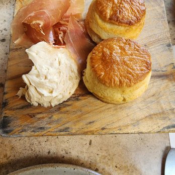 Manuela - Creamed biscuit with aged country ham - New American Near Me - Los Angeles, California Manuela - Creamed biscuit with aged country ham - New American Near Me - Los Angeles, California