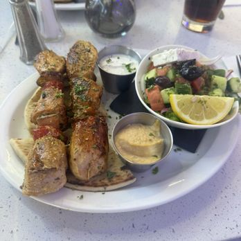 Santorini Gyro - Chicken Kebab (comes with salad and pita bread) - Greek Near Me - Palm Springs, California