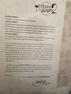 Menu photo 1 Osteria Numero 2 Corte Magnalupa, MN
