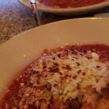 Romano Cucina - Sausage lasagna with peach martini, so good. - Italian Near Me - Sunset Beach, California