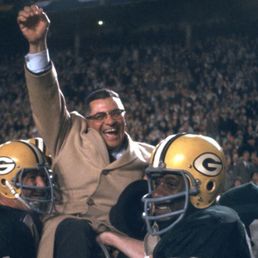 The great Vince Lombari led the Packers to championship wins in Super Bowl I in 1967 (1966 season) and II in 1968 (1967 season). The great Vince Lombari led the Packers to championship wins in Super Bowl I in 1967 (1966 season) and II in 1968 (1967 season).