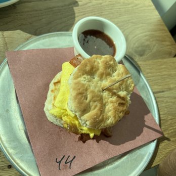 Slowpokes - Breakfast biscuit with spicy jam - Coffee & Tea Near Me - Houston, Texas Slowpokes - Breakfast biscuit with spicy jam - Coffee & Tea Near Me - Houston, Texas