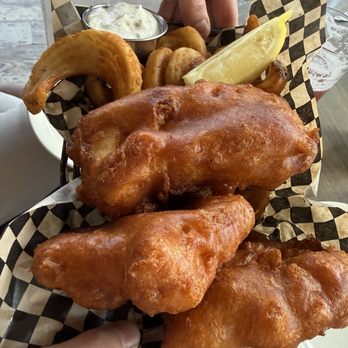 Rising Tide Tavern - Halibut fish and chips special - American Near Me - Pacific Beach, Washington Rising Tide Tavern - Halibut fish and chips special - American Near Me - Pacific Beach, Washington