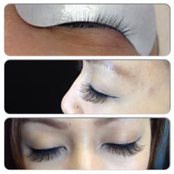 Lashes by Dalal - Top: before. Bottom 2: after