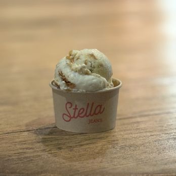 Stella Jean's Ice Cream - Split single scoop (banana turon crunch and mango sticky rice) - Ice Cream & Frozen Yogurt Near Me - Costa Mesa, California Stella Jean's Ice Cream - Split single scoop (banana turon crunch and mango sticky rice) - Ice Cream & Frozen Yogurt Near Me - Costa Mesa, California