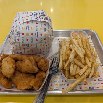 Katsu Burger - Tokyo Tower, chicken karāge, french fries - Burgers Near Me - Santa Clara, California