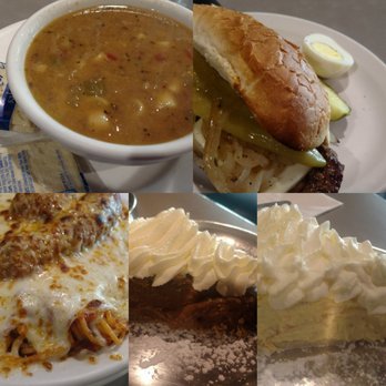 DiTondo - Pasta Fagioli, steak sandwich, spaghetti parm topped with a meatball and sausage, homemade chocolate cream pie, homemade coconut cream pie - Italian Near Me - Buffalo, New York