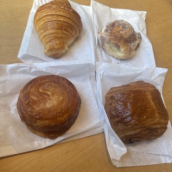 Arsicault - (Top left) Plain croissant, (bottom left) aman, (bottom right)chocolate croissant, and (top right) morning bun - Bakeries Near Me - San Francisco, California Arsicault - (Top left) Plain croissant, (bottom left) aman, (bottom right)chocolate croissant, and (top right) morning bun - Bakeries Near Me - San Francisco, California