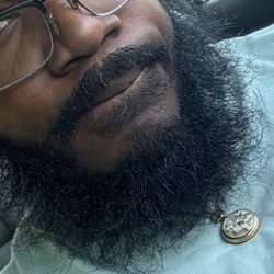 Before. Only my beared is straight