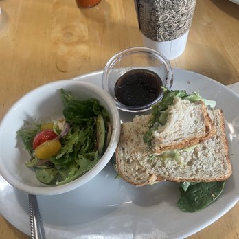 Oregon Sunshine Espresso - Vegan hummus sandwich and side salad - half eaten before I could stop to take a pic - deish! - Coffee & Tea Near Me - Canyonville, Oregon Oregon Sunshine Espresso - Vegan hummus sandwich and side salad - half eaten before I could stop to take a pic - deish! - Coffee & Tea Near Me - Canyonville, Oregon