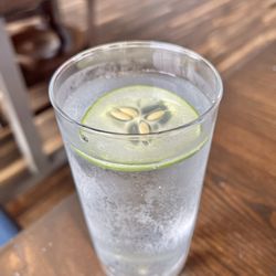 The water has cucumber in it