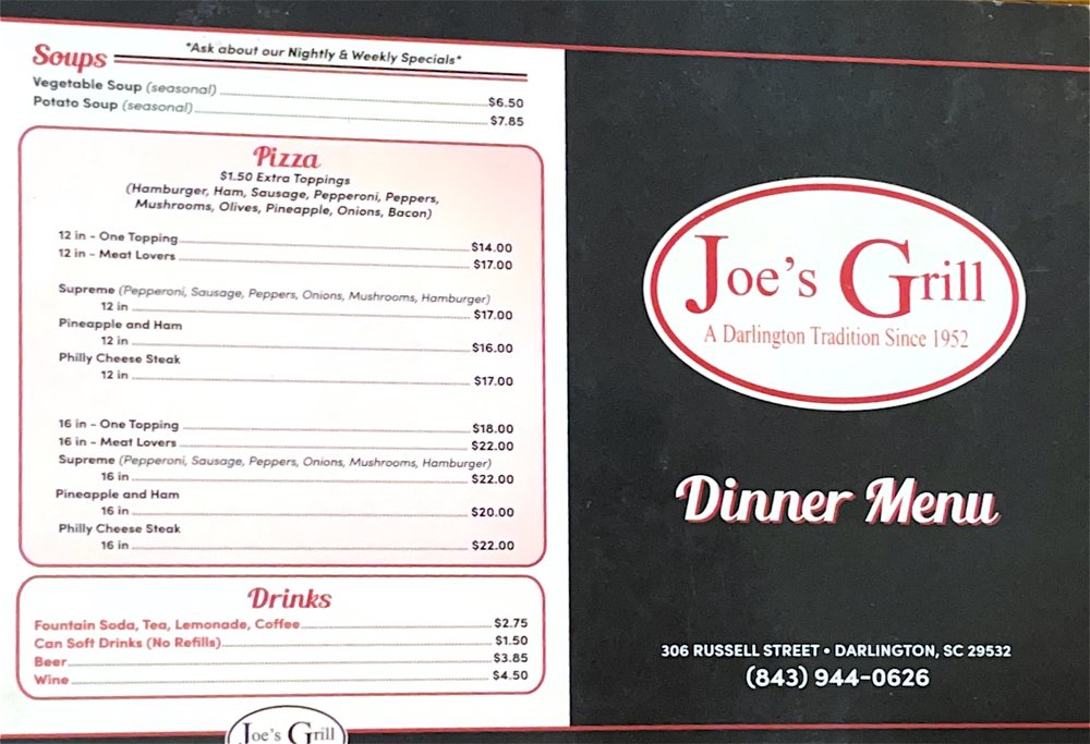 JOE’S GRILL Updated September 2024 306 Russell St, Darlington