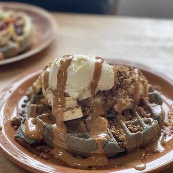 The Hidden Kitchen - Banana cream waffle - Juice Bars & Smoothies Near Me - Cayucos, California The Hidden Kitchen - Banana cream waffle - Juice Bars & Smoothies Near Me - Cayucos, California