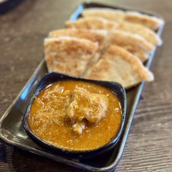 Burma Choice - Palata with Chicken Curry Dip - Burmese Near Me - San Jose, California Burma Choice - Palata with Chicken Curry Dip - Burmese Near Me - San Jose, California