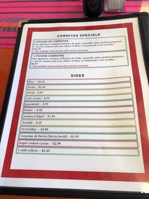 Menu photo 4 Carnitas El Taste Yuma, AZ