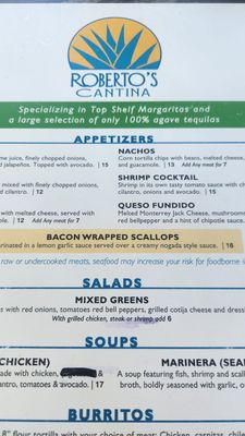 Menu photo 1 Roberto's Cantina Sunnyvale, CA Menu photo 1 Roberto's Cantina Sunnyvale, CA