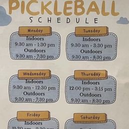 Pickleball schedule! Pickleball schedule!