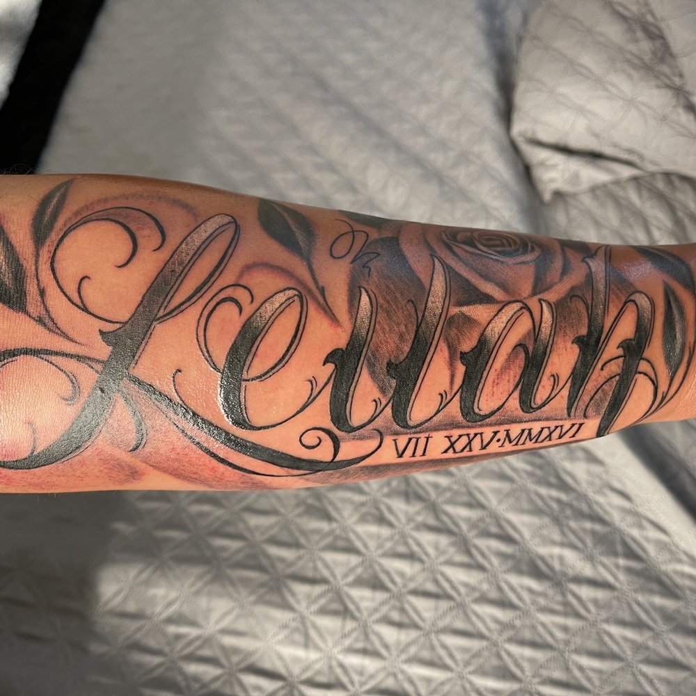 Hidden City Tattoo - My daughters name "Leilah" - Tattoo Near Me - Temecula , California Hidden City Tattoo - My daughters name "Leilah" - Tattoo Near Me - Temecula , California