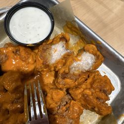 Cold, hard, gross, hardened sauce. waited 50+ minutes for this. Mind you this was the second batch they brought!