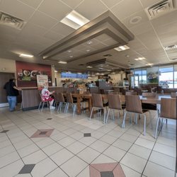 Firehouse Subs Port Colborne Mall - Open concept with lots of seating available and a fake fireplace!