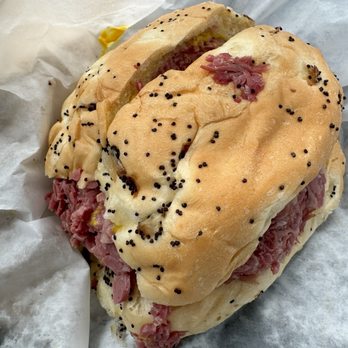RJ's CORNED BEEF Deli - Large Corn beef sandwich on onion roll - Delis Near Me - Clinton Township, Michigan