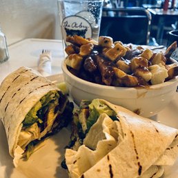 Chicken Ranch Club with Poutine and a Ginger Ale