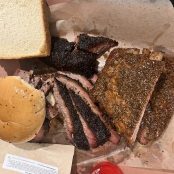 Franklin Barbecue - 1/2 lb Ribs and 3/4 lb brisket and a brisket sandwich - Barbeque Near Me - Austin, Texas Franklin Barbecue - 1/2 lb Ribs and 3/4 lb brisket and a brisket sandwich - Barbeque Near Me - Austin, Texas