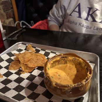 Urban Stack - Pimento cheese dip with house made chips! Awesome! - Burgers Near Me - Chattanooga, Tennessee