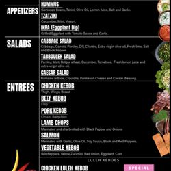 Let Us Cook For You - Check out our updated menu! Delight in creamy hummus, vibrant salads, and delicious kebabs. Let us cater your next event!