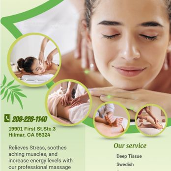 Happy Massage - Swedish Massage is a type of massage therapy that uses long, smooth strokes to help relax the body... - Massage Near Me - Hilmar, California Happy Massage - Swedish Massage is a type of massage therapy that uses long, smooth strokes to help relax the body... - Massage Near Me - Hilmar, California