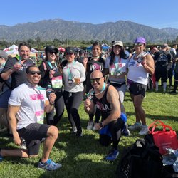 Santa Anita Derby Day 5K - Post race in the beer garden.