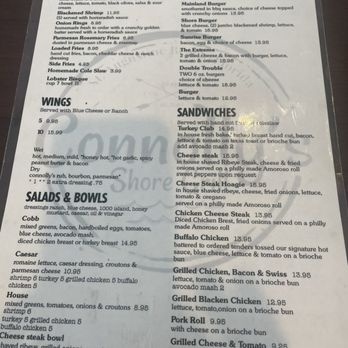 Connolly's Shore Grill - Menu - Cheesesteaks Near Me - St. Augustine, Florida