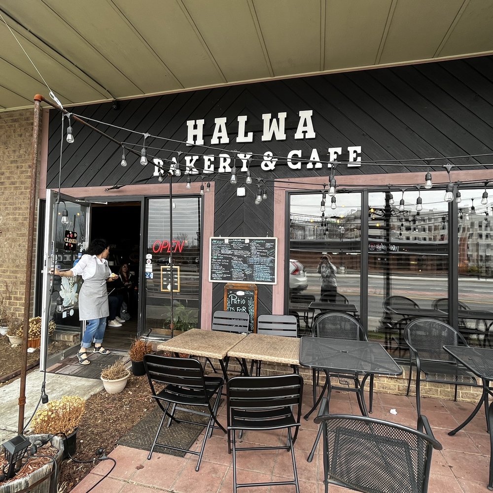 Halwa Bakery & Cafe - Exterior and patio on Main Street - Cafes Near Me - Blacksburg, Virginia Halwa Bakery & Cafe - Exterior and patio on Main Street - Cafes Near Me - Blacksburg, Virginia