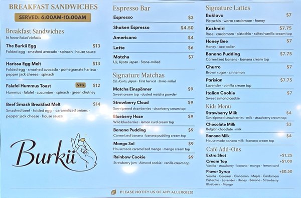 Menu photo 3 Burkii Cafe Bay Shore, NY