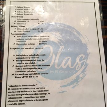Olas By El Almendro - Menu 2 - Bars Near Me - Mayagüez, Puerto Rico Olas By El Almendro - Menu 2 - Bars Near Me - Mayagüez, Puerto Rico