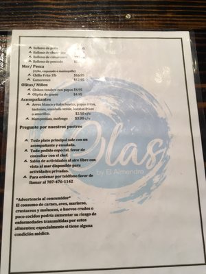 Menu photo 2 Olas By El Almendro Mayagüez, PR