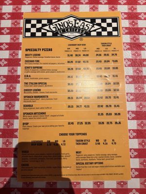 Menu photo 4 Gino's East - Magnificent Mile Chicago, IL Menu photo 4 Gino's East - Magnificent Mile Chicago, IL