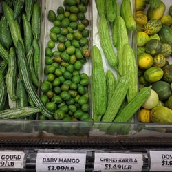 Patel Brothers - Karela, Dosakai, Snake Gourd, baby mangos from Patel Brothers Indian Store, North Tampa