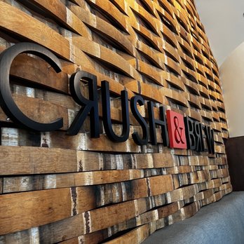 Crush & Brew - Back wall - New American Near Me - Temecula, California Crush & Brew - Back wall - New American Near Me - Temecula, California