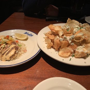Winston's Grille - Crab Cake and Blue Cheese Chips - American Near Me - Raleigh, North Carolina Winston's Grille - Crab Cake and Blue Cheese Chips - American Near Me - Raleigh, North Carolina