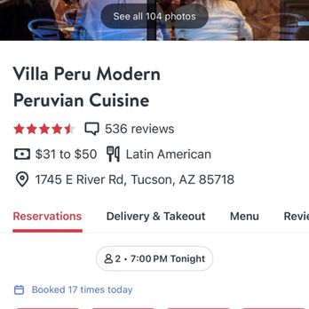Villa Peru - Reservations available - Peruvian Near Me - Tucson, Arizona Villa Peru - Reservations available - Peruvian Near Me - Tucson, Arizona