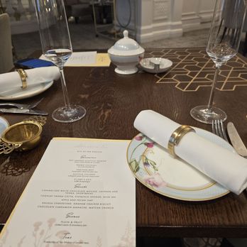 The St. Ermin's Tea Lounge - Table setting with menu (just for reference, you select what you want when you book) - Tea Rooms Near Me - Westminster, XGL The St. Ermin's Tea Lounge - Table setting with menu (just for reference, you select what you want when you book) - Tea Rooms Near Me - Westminster, XGL