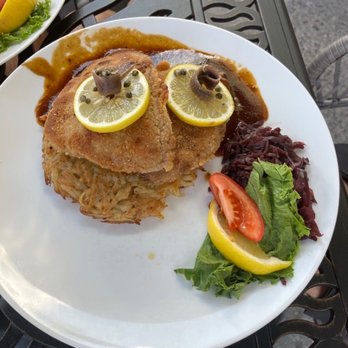 Das Schnitzelhaus - Wiener Schnitzel with Potato Pancake. - German Near Me - Canmore, Alberta