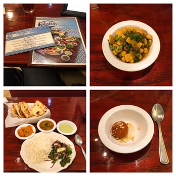 Kababish Cafe - Non-vegetarian lunch special - chaat papdi, chicken korma, butter chicken, basmati rice, salad, naan, and gulab jamun. So good! - Pakistani Near Me - Cary, North Carolina